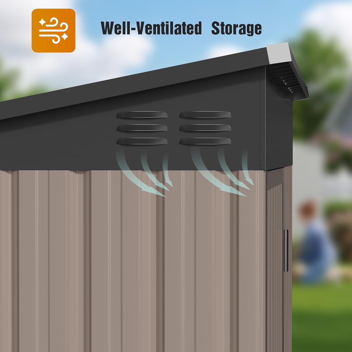 5x3FT Metal Storage Shed with  - огляд і ціна Garden Tools