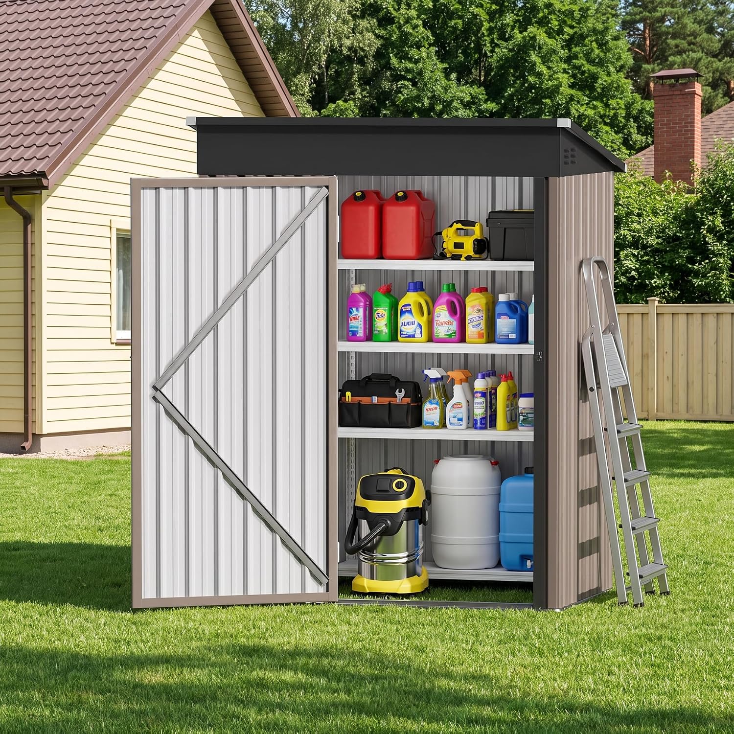 5x3FT Metal Storage Shed with  - огляд і ціна Garden Tools