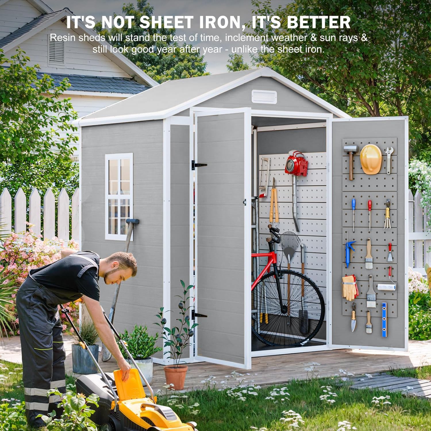 Resin Storage Shed 6x3 FT with - огляд і ціна Garden Tools