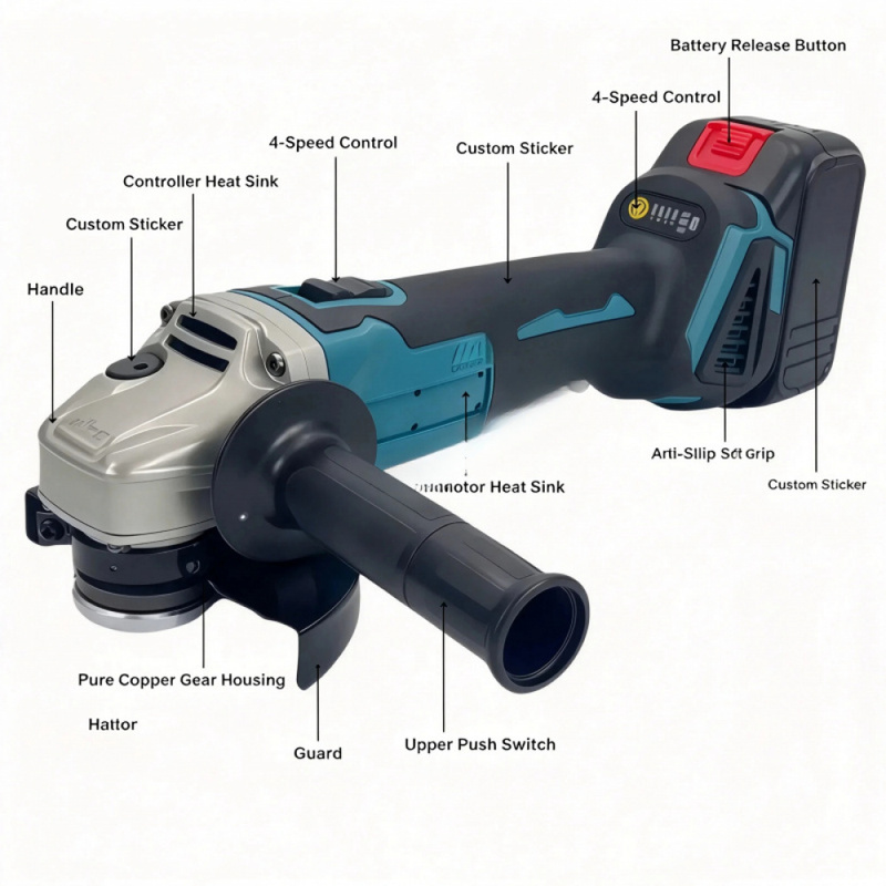 Brushless Angle Grinder 21v Co - огляд і ціна Brushless Angle Grinder Battery Powered