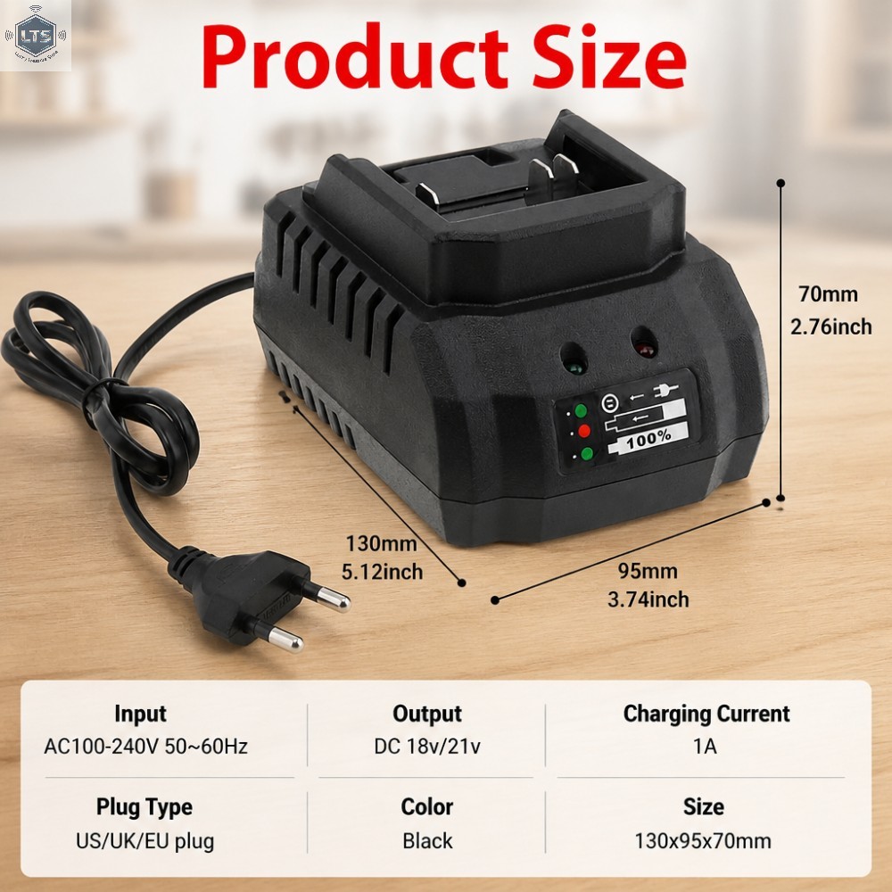 18V 21V Pin Battery Charger Fo - огляд і ціна Brushless Cordless Electric Drill 18V